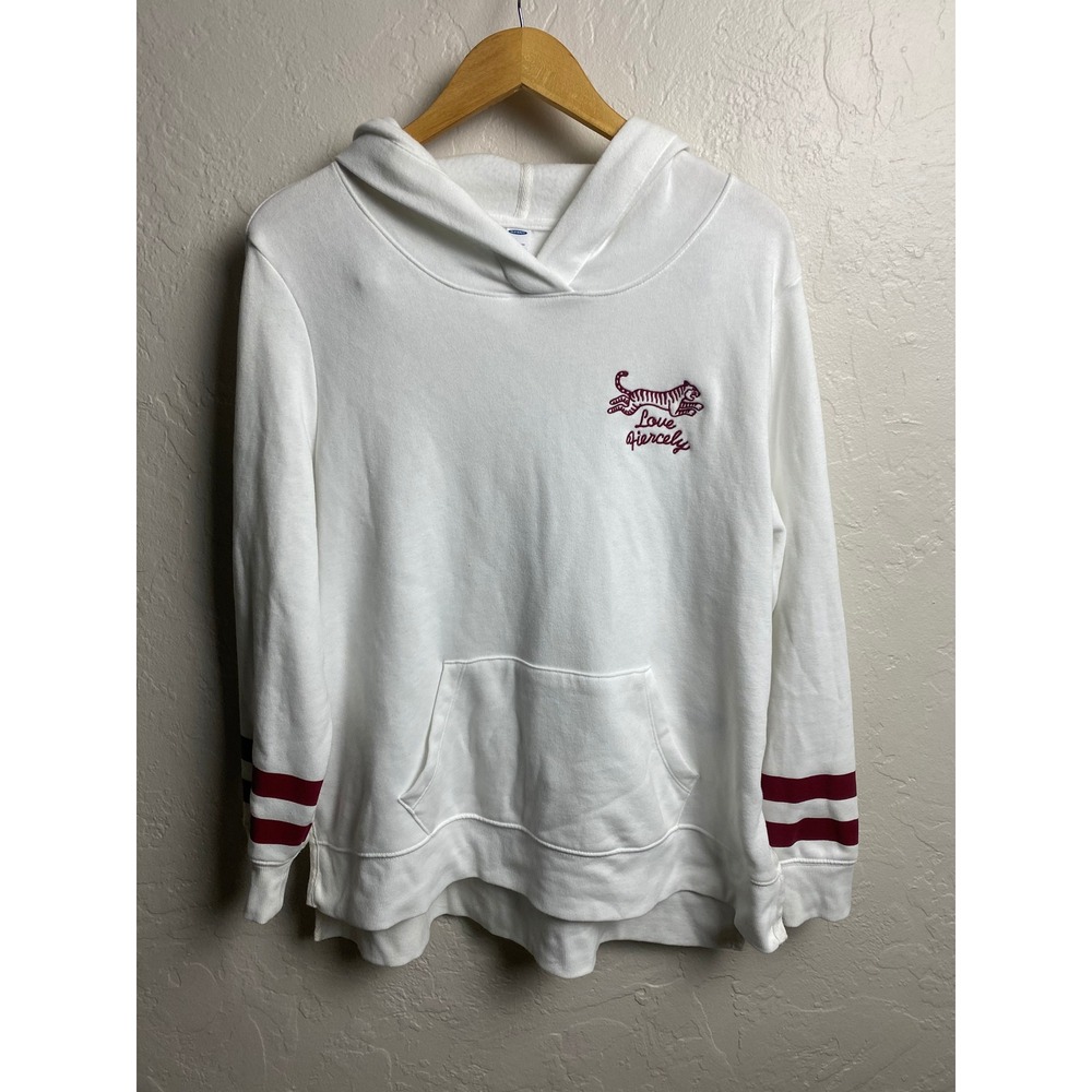 Old Navy Hoodie Sweatshirt Love Fiercely‎ Tiger Graphic Pullover Size L